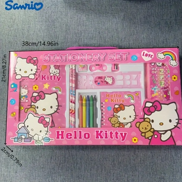 Hello Kitty Stationery Set - 15" X 8.5" - 13 Items - Pictures show the edges - Picture 2 of 9